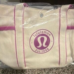 Sold out! lululemon Cream and Pink Mini Tote Bag
